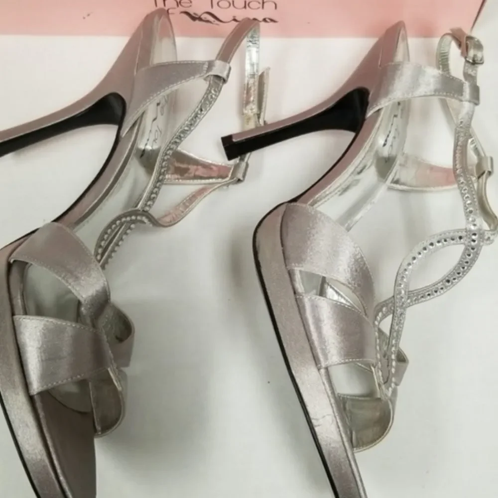 Nina Women's Metallic Silver Heels